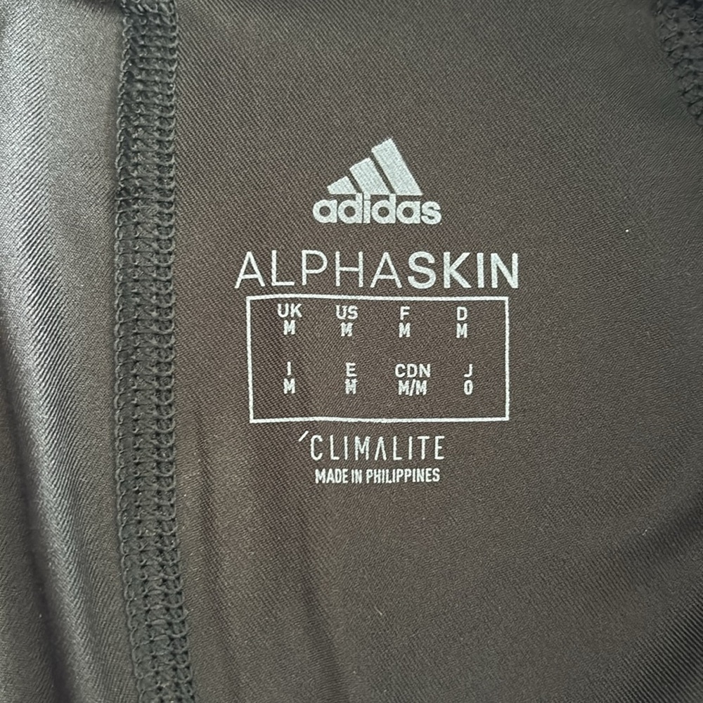 Adidas Womens Size M Alphaskin Climalite Crop Leggings Black - Picture 5 of 8